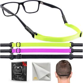 Glasses Strap Holder L Size 15 inch 3 Adjustable Eyeglasses Strap Lanyards No Tail Sunglasses Strap for Men Women Anti Slip Eye Glasses Holders A (Brand: Sigonna)