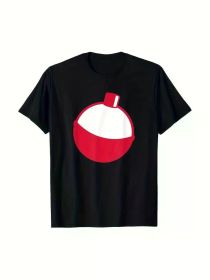Fishing Bobber T-Shirt 220g, Pure Cotton, Heat Transfer Printed T-SHIRT Gifts For Boyfriend, Gifts For Him, Birthday Gifts (Color: Black, size: XXXL)