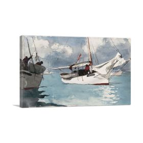 Fishing Boats - Key West 1903 (Type: Standard Framed Canvas Print, size: 12" x 8" / 30cm x 20cm (approx))
