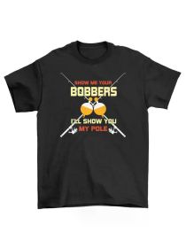 Pegcine 21-1130-06 Fishing Poles T-shirt - Reel in the Laughs! Funny fishing teeAll-Season, Family T-shirt (Color: Black, size: L)