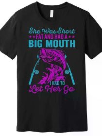 Funny humor Fishing Quality T-shirt Fun men short sleeve graphic T-shirt series black (Color: Black, size: L)